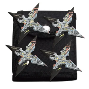 4 Points Throwing Star, Streetwise Security, 4-INCH, Pouch 4 Pack