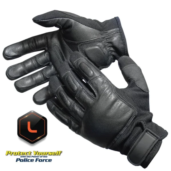 Tactical Goat Leather Glove , Steel Shot , Police Force