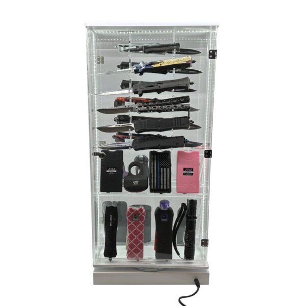 Streetwise 2 Sided Rotating LED Display with 12 Standard Knives and 16 Stun Guns - view 6