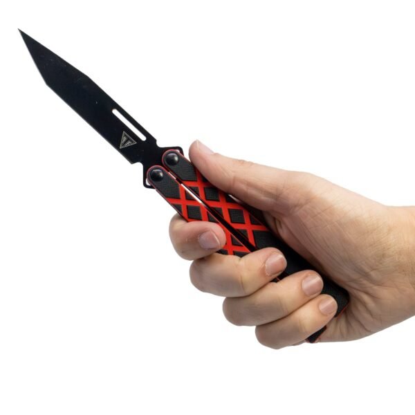9" Ball Bearing G10 Butterfly Knife with Tanto Blade - view 3