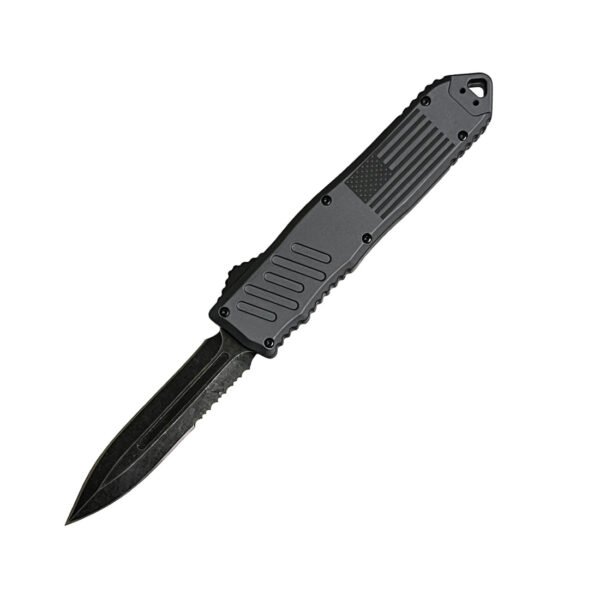 5.5" Automatic OTF Knife w/ Half Serrated Dagger Blade - view 5