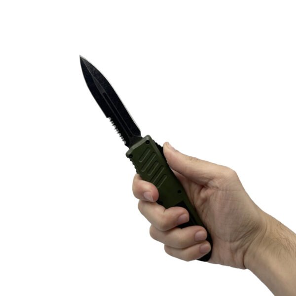 5.5" Automatic OTF Knife w/ Half Serrated Dagger Blade - view 2
